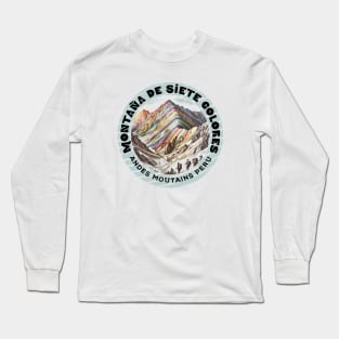 Peruvian Andes Rainbow Mountain Peru Long Sleeve T-Shirt